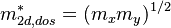   m_{2d,dos}^{*} = ( m_{x} m_{y} ) ^{1/2} 